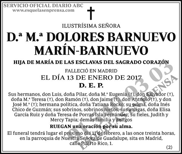 M.ª Dolores Barnuevo Marín-Barnuevo